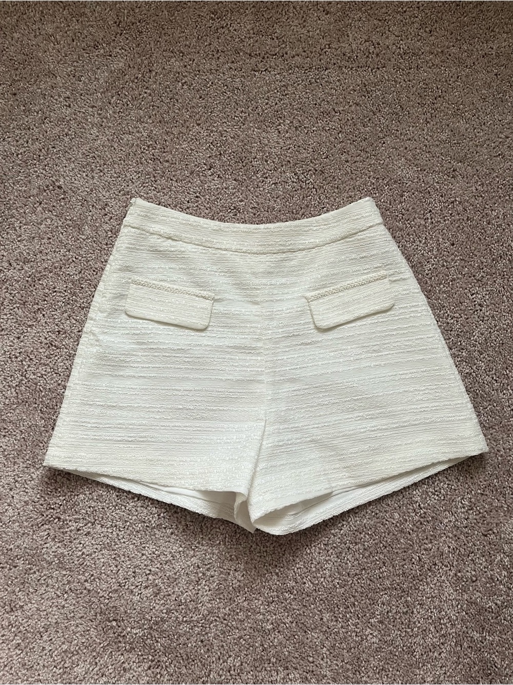White tweed shorts